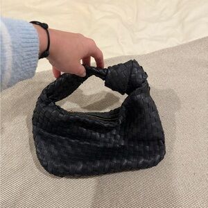 Elegant Black Woven Handbag